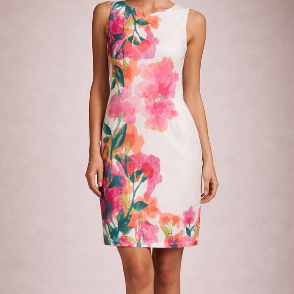 London Times Dresses & Skirts - London Times Painterly Floral Sheath Dress